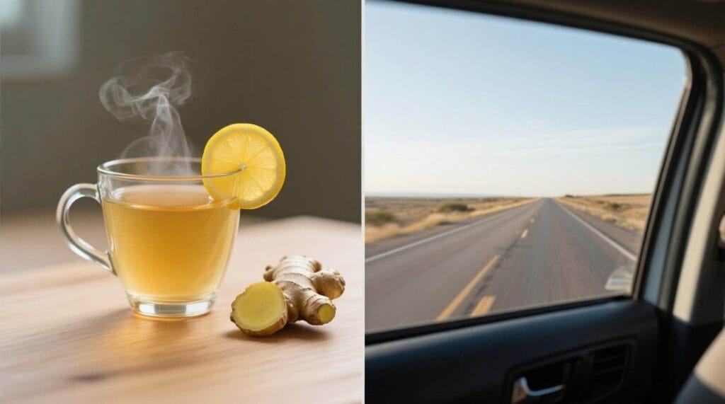 A doctor's guide comparing using ginger for nausea with Gravol for motion sickness.